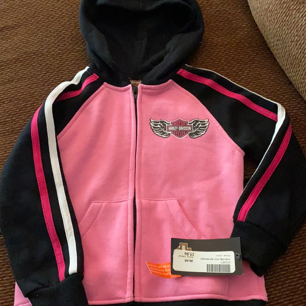 Pink Harley Davidson girls hoodie